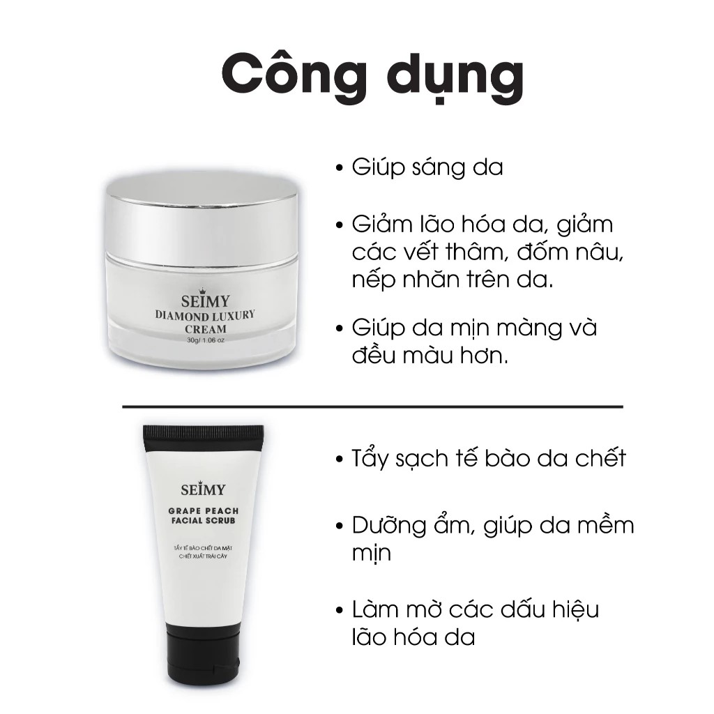 COMBO TẨY TẾ BÀO CHẾT DA MẶT VÀ KEM DƯỠNG DA NHAU THAI SEIMY-hình-ảnh-1