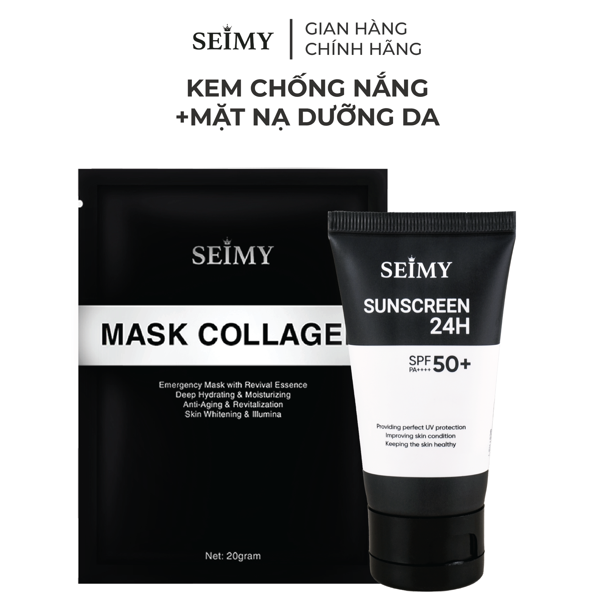 KEM CHỐNG NẮNG KÈM MẶT NẠ SEIMY -SUNSCREEN24H