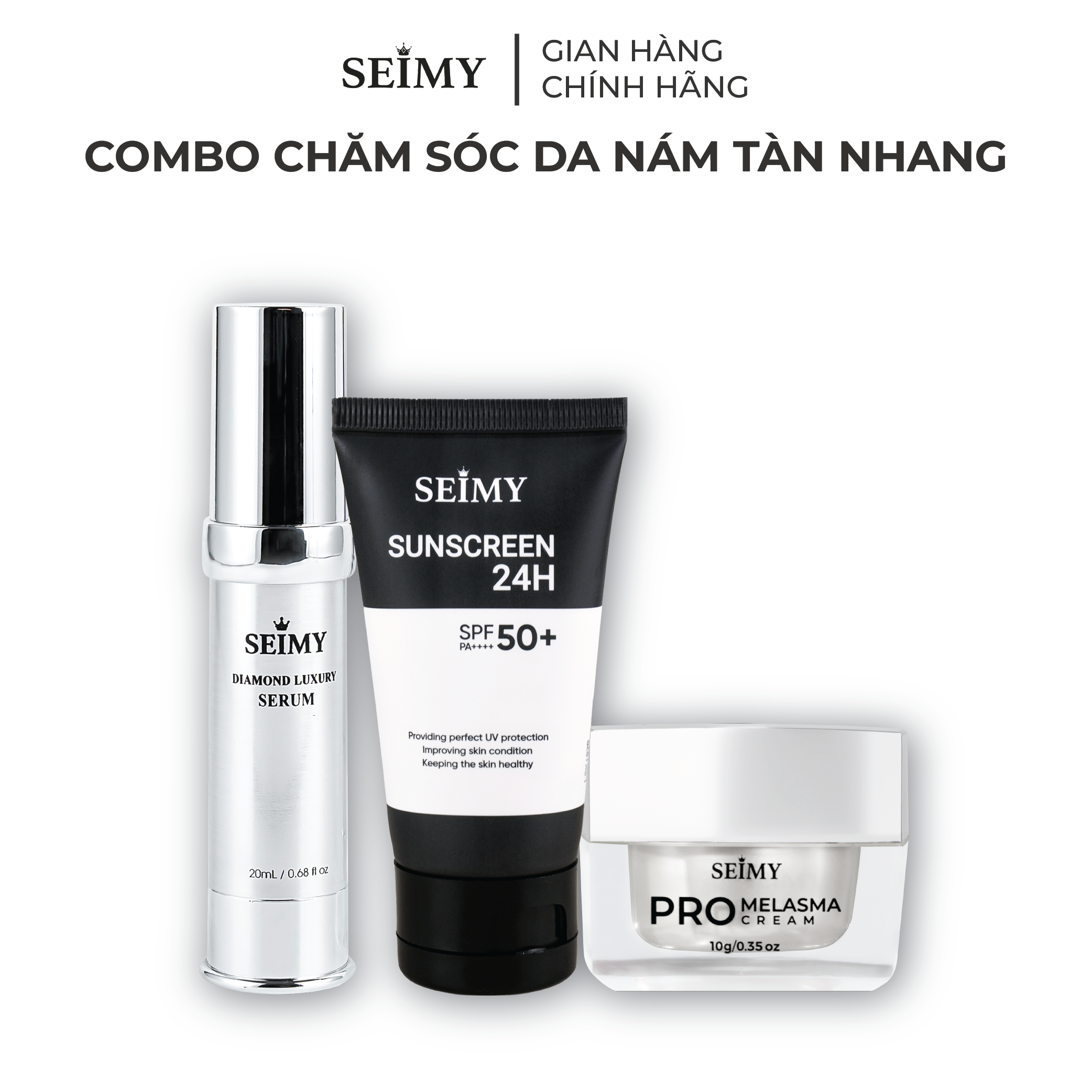COMBO CHĂM SÓC DA NÁM TÀN NHANG SEIMY CƠ BẢN 3 BƯỚC
