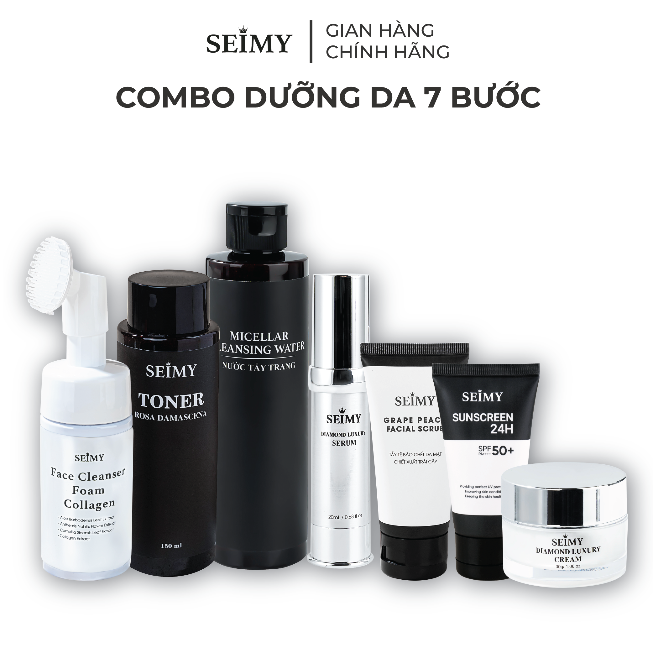 COMBO DƯỠNG DA SEIMY CHĂM SÓC DA 7 BƯỚC