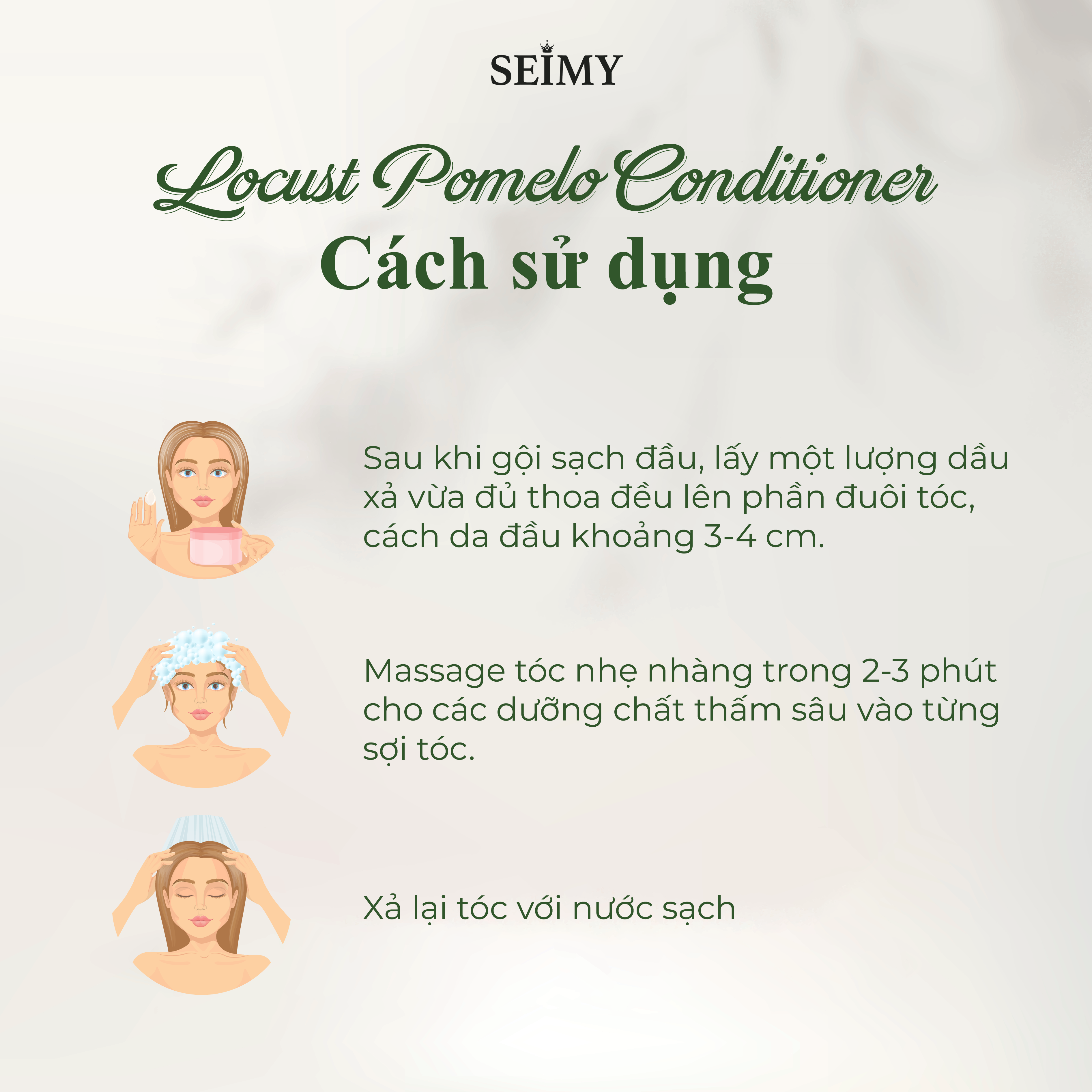 DẦU XẢ BỒ KẾT, BƯỞI SEIMY - LOCUST POMELO CONDITIONER-hình-ảnh-3