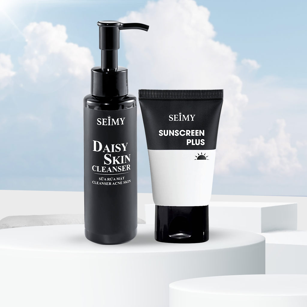 COMBO KEM CHỐNG NẮNG VÀ SỮA RỬA MẶT GEL SEIMY