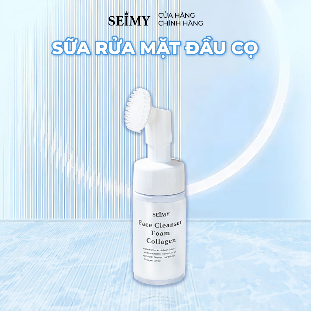 SỮA RỬA MẶT SEIMY COLLAGEN ĐẦU CỌ TẠO BỌT -  FACE CLEANSER FOAM COLLAGEN