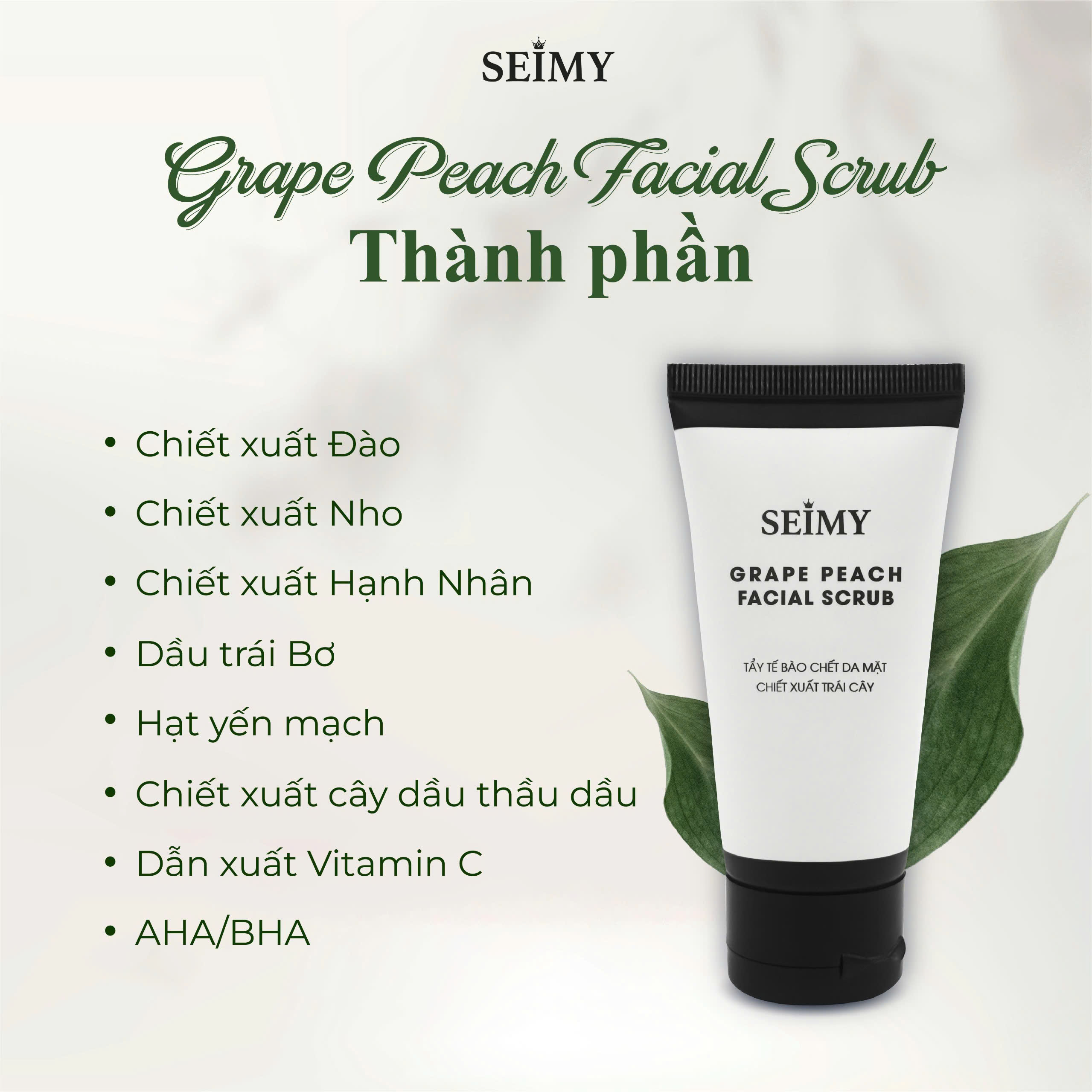 TẨY TẾ BÀO CHẾT DA MẶT SEIMY - GRAPE PEACH FACIAL SCRUB-hình-ảnh-1