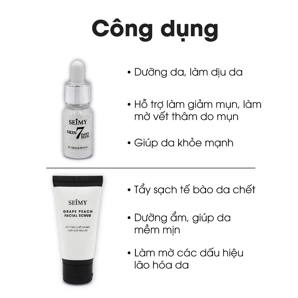 COMBO GEL TẨY DA CHẾT MẶT VÀ SERUM HỖ TRỢ GIẢM MỤN SEIMY-hình-ảnh-2