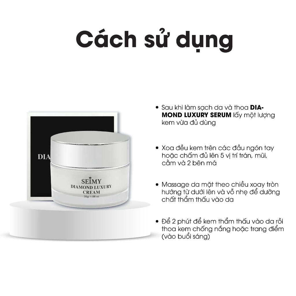COMBO DƯỠNG DA NHAU THAI SEIMY - DIAMOND LUXURY CREAM - DIAMOND LUXURY SERUM-hình-ảnh-4