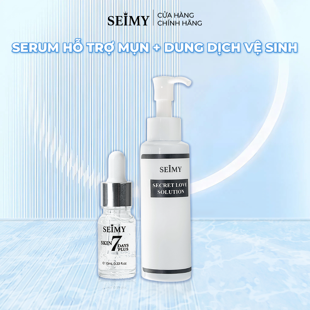 COMBO SERUM HỖ TRỢ MỤN VÀ DUNG DỊCH VỆ SINH SEIMY