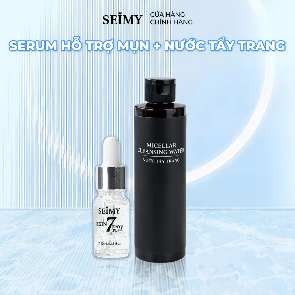 COMBO SERUM HỖ TRỢ GIẢM MỤN VÀ NƯỚC TẨY TRANG SEIMY