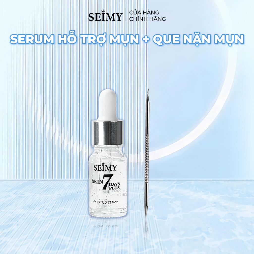 COMBO SERUM HỖ TRỢ GIẢM MỤN VÀ QUE NẶN MỤN SEIMY - SKIN 7DAYS PLUS