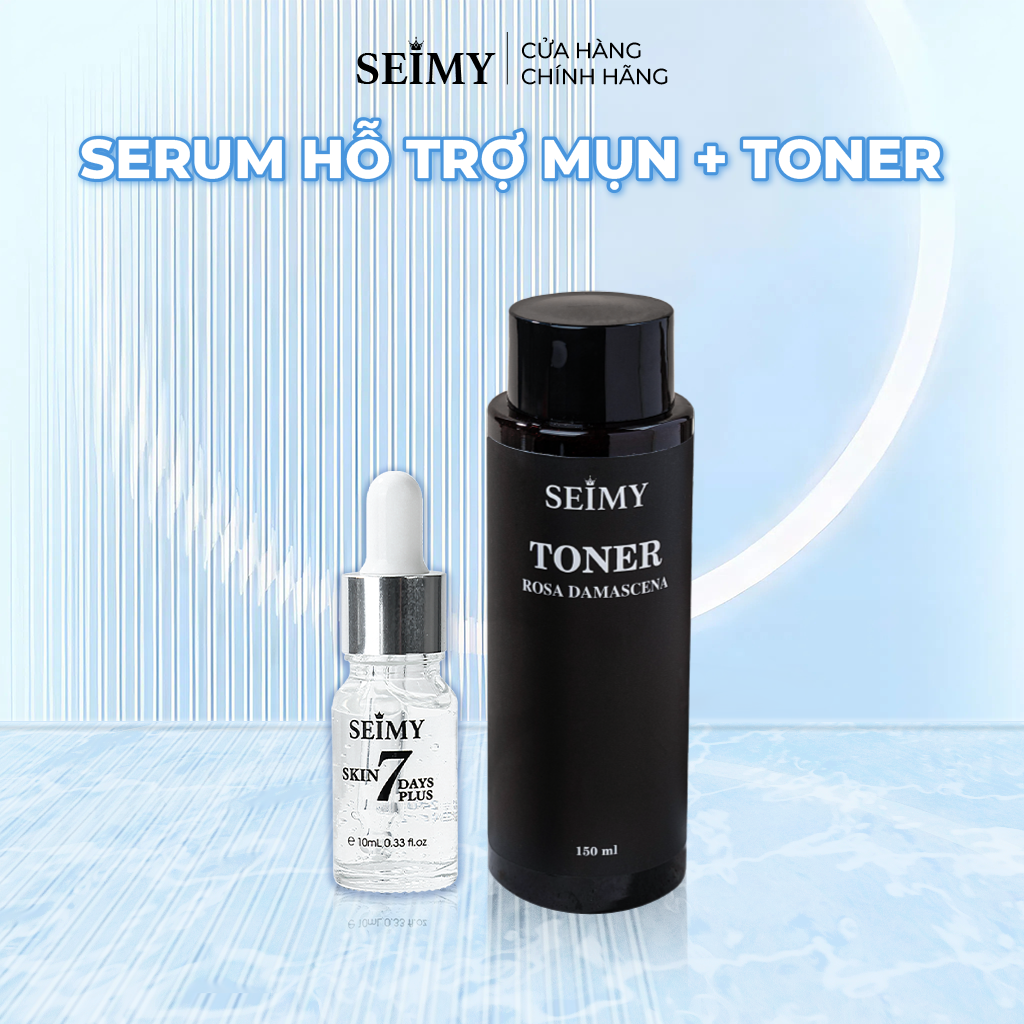 COMBO SERUM HỖ TRỢ GIẢM MỤN VÀ NƯỚC HOA HỒNG SEIMY