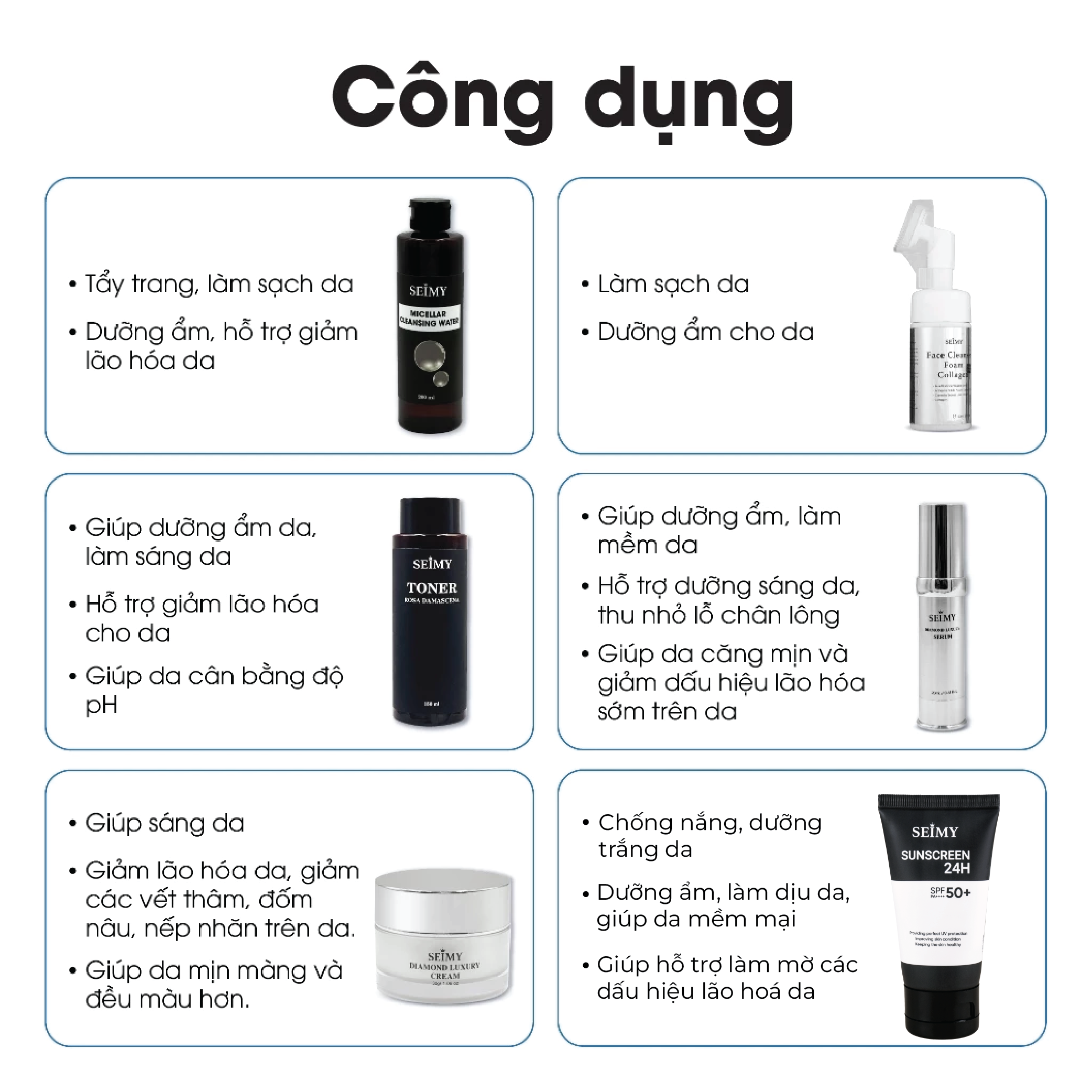 COMBO DƯỠNG DA CHĂM SÓC DA 6 BƯỚC SEIMY-hình-ảnh-1